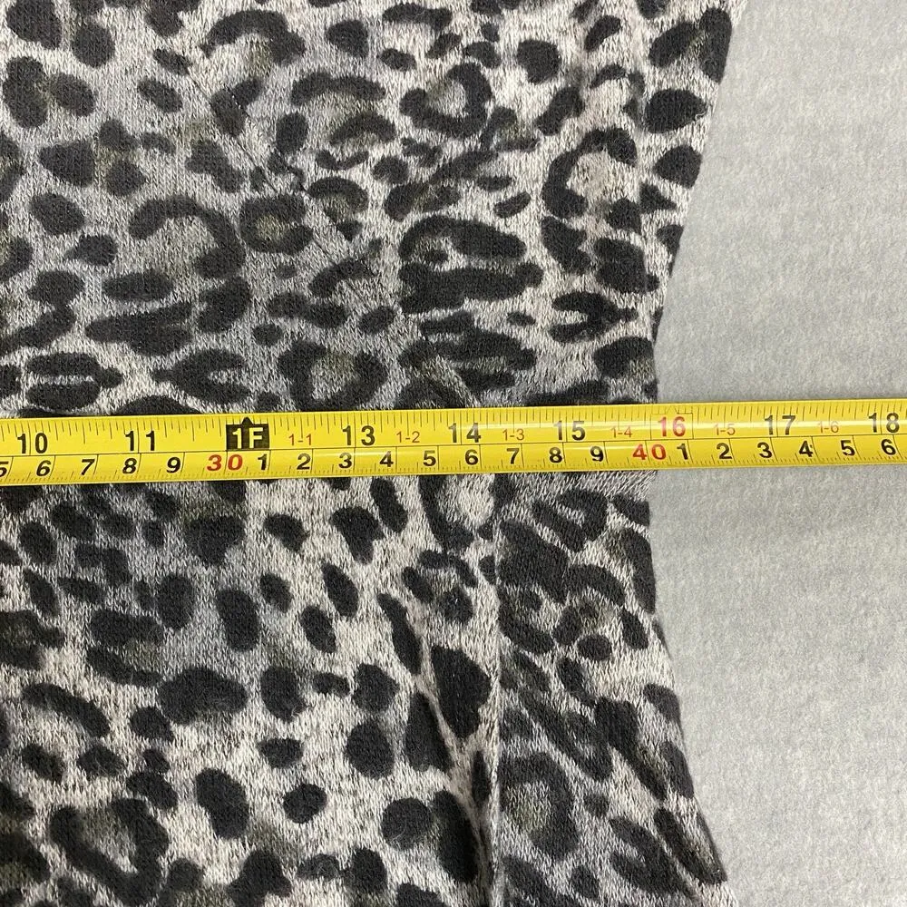 SPENSE Medium Faux Wrap Heather Gray Animal Print Dress Casual Dinner Romantic - Image 10