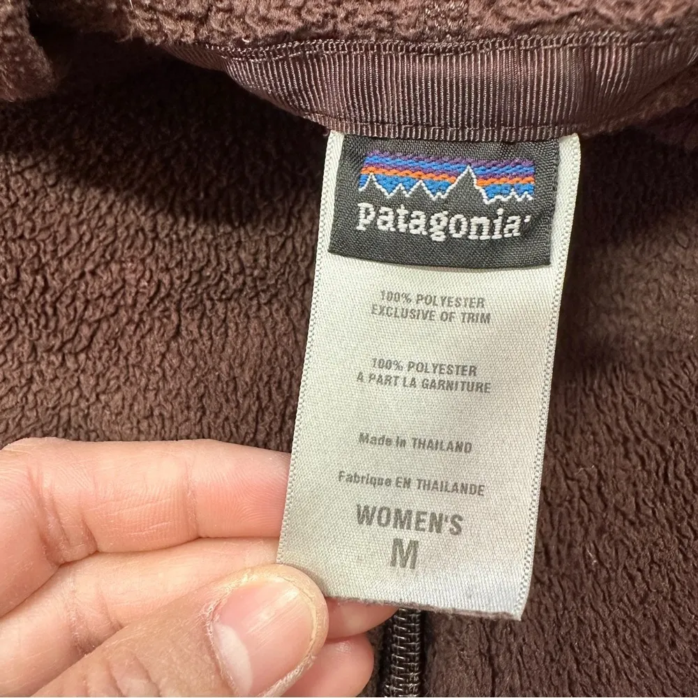 Patagonia Women’s Plush Synchilla Hoody Full Zip Longsleeve in Brown Size M - Image 10
