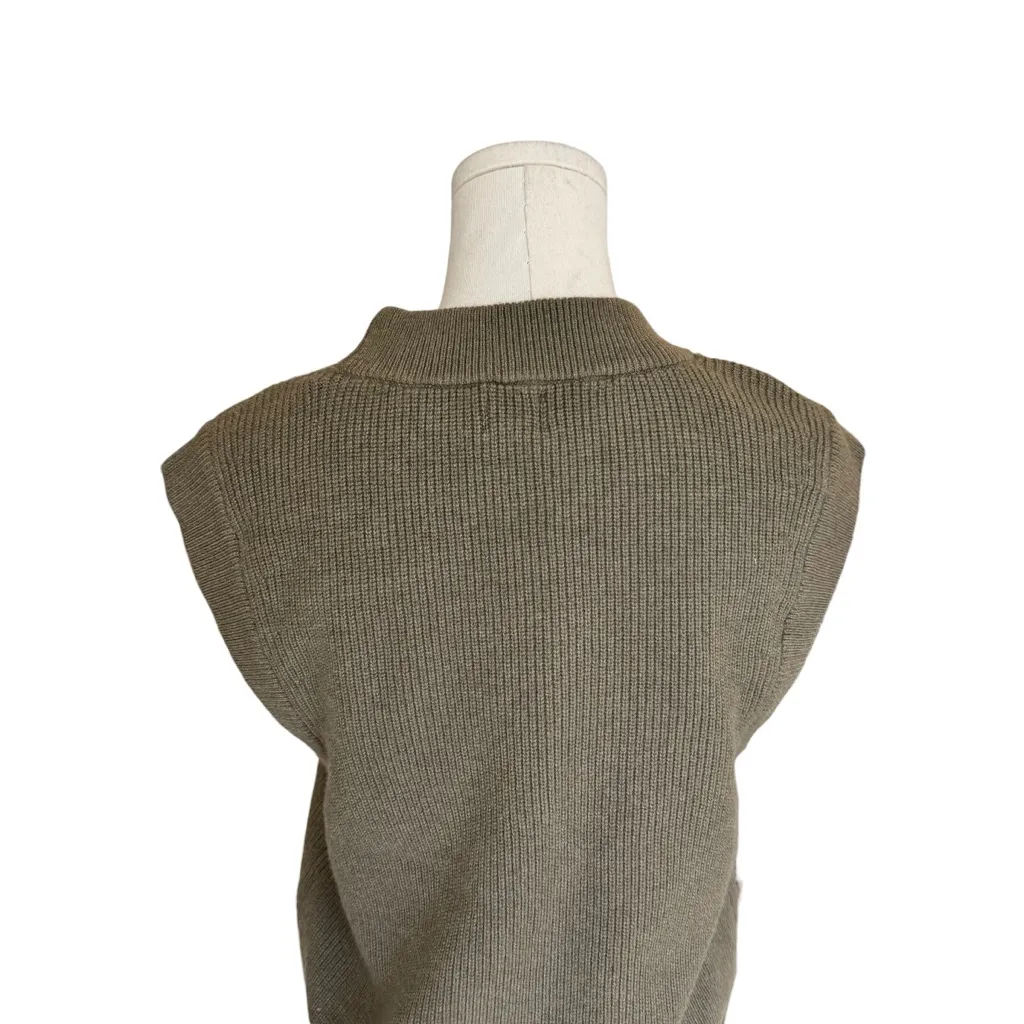 A New Day x Target - NWY Olive Green Ribbed Mock Neck Sweater Vest Sz M - Image 5