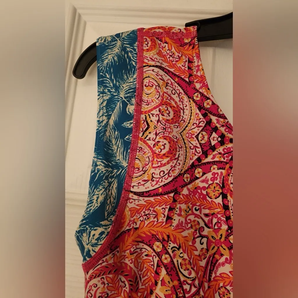 Free People Movement Bohemian Women’s Blue Pink, & Orange Bikini Top Size Medium - Image 5