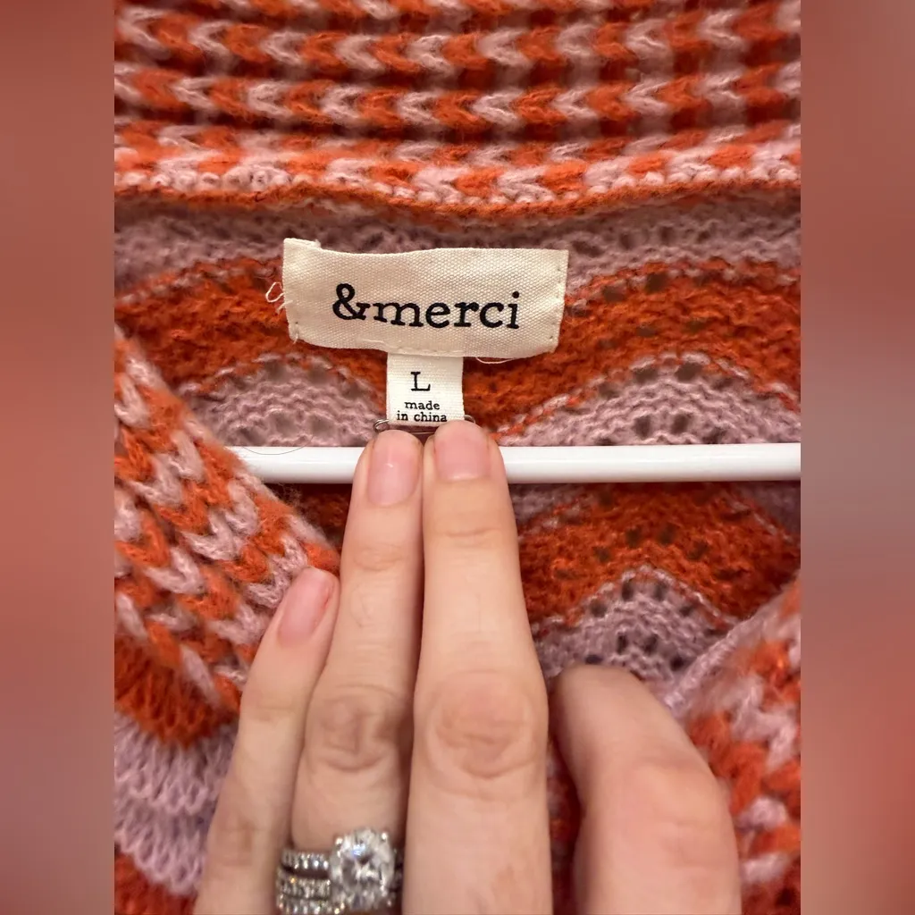 Vibrant Zigzag Knit Turtleneck Sweater - Image 2