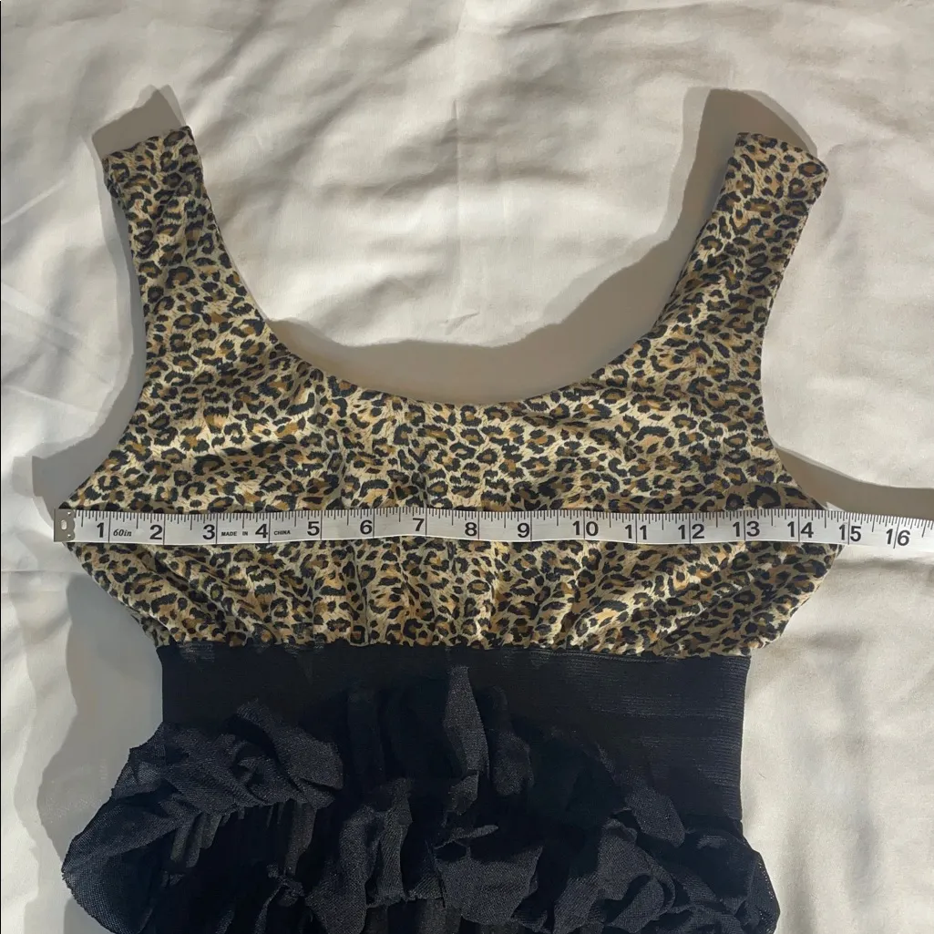 Freeway Leopard and Black Ruffle Dress. Size SMALL - Image 10