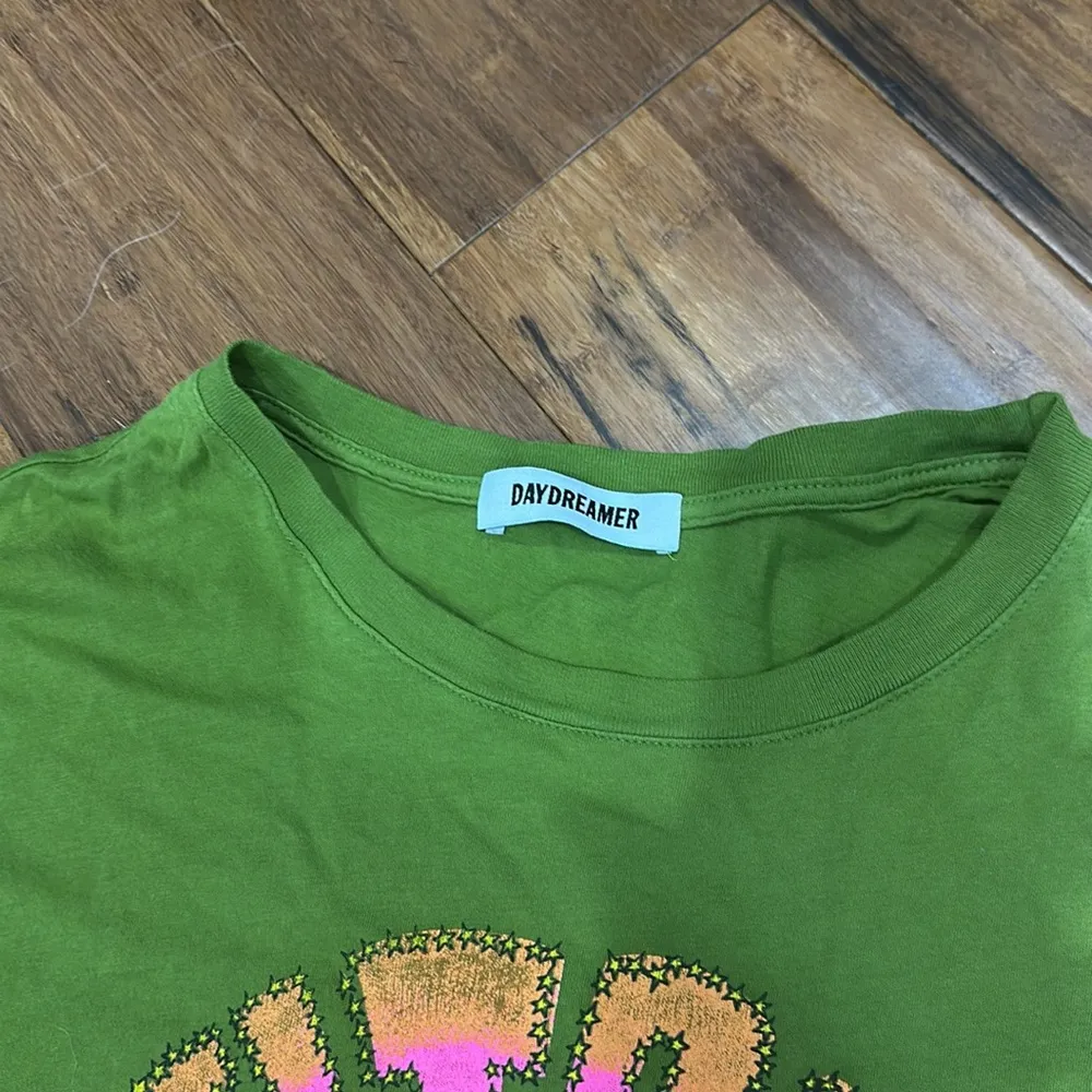 NWOT Daydreamer Elton John The One Solo Graphic Crewneck Tee in Olive Green - Image 2