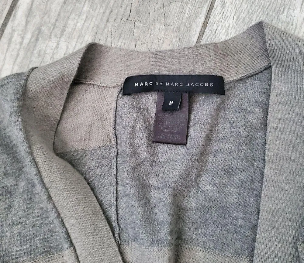 Marc by Marc jacobs gray striped cardigan sz M - Image 7