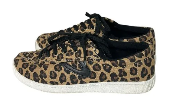 TRETORN Women's Nylite Plus Canvas Sneakers Animal Print 8.5 - Image 1
