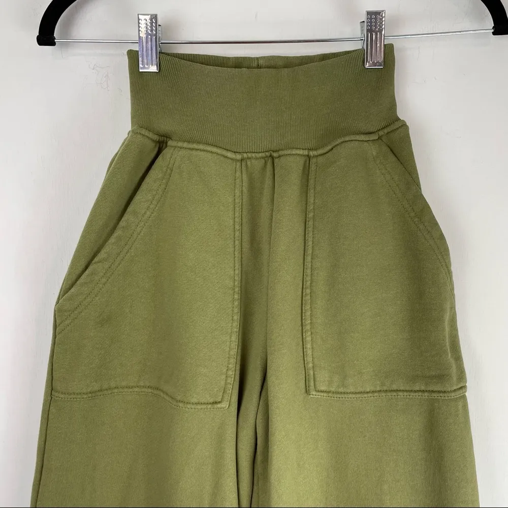 Veronica Beard x Sold Out Green Melanie Wide Leg Sweatpants Ankle Cropped Sz XS - Image 6