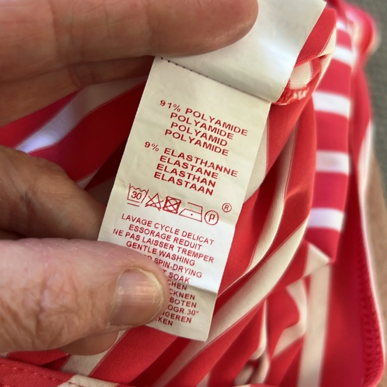 Saint James Pink and White Striped boat, neck 3/4 Sleeve casual Dress size 10 - Image 7