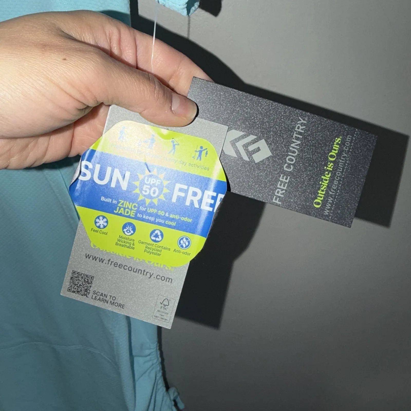 NWT Free Country Women's SunFree UPF 50 Dress Hooded Size Small Aqua Cover Up - Image 3