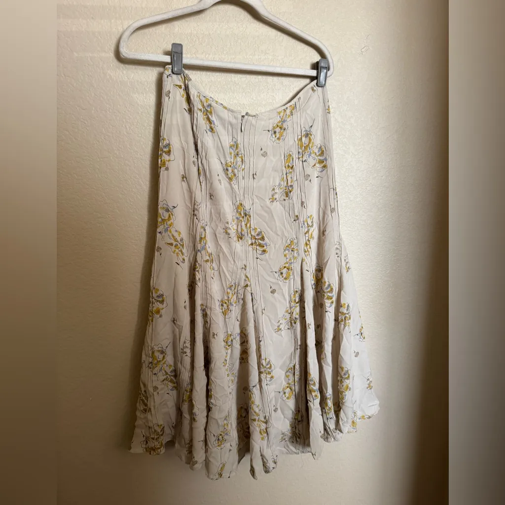 Sundance Floral Silk Cottagecore Prairie Floral Maxi Skirt Sz‎ 8 Handkerchief - Image 5