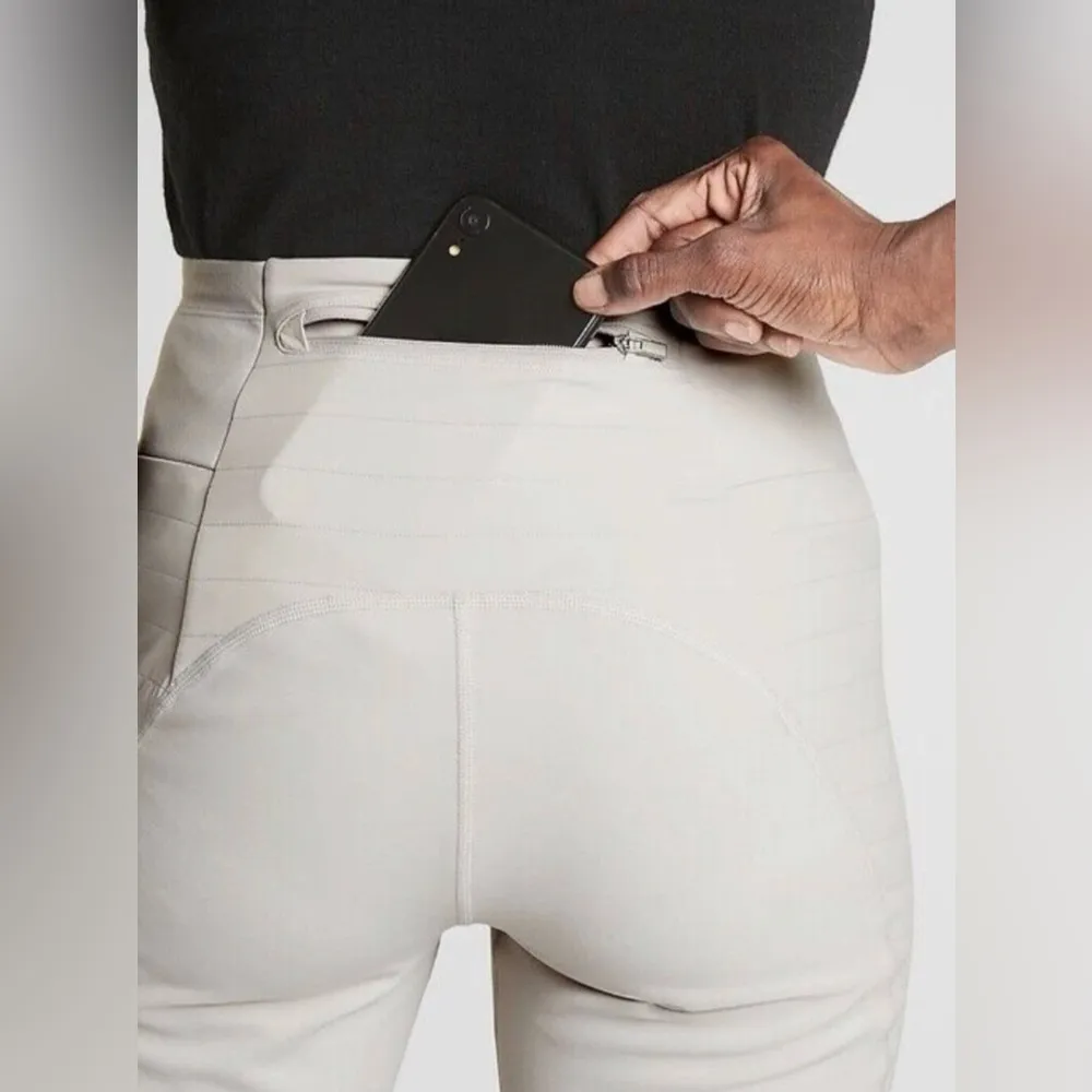 Athleta Peak Hybrid Fleece Tight In Birch Grey Size XXS - Image 3