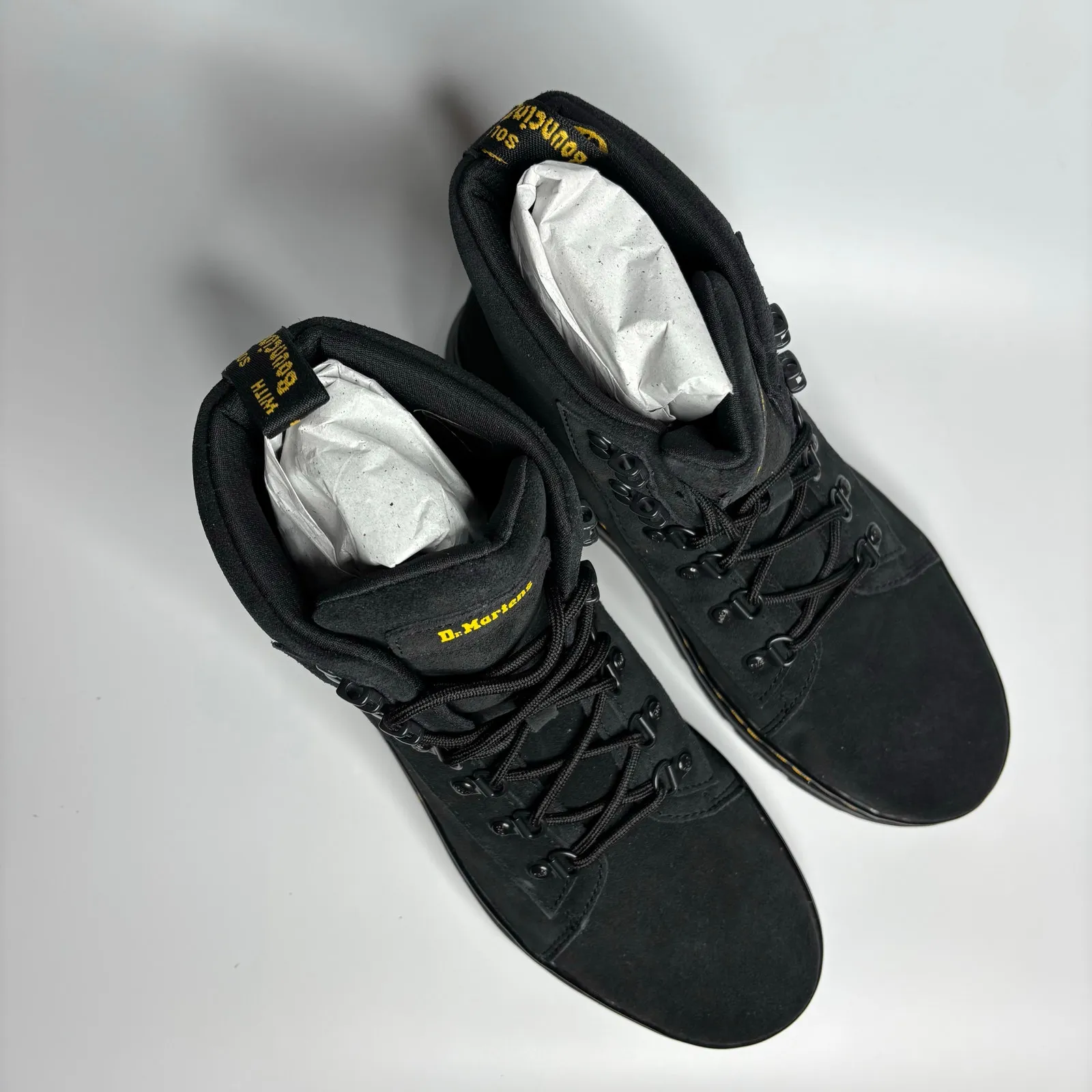 Dr. Martens Combs Women Suede Casual Boots in Black Hi Suede Wp - Image 7