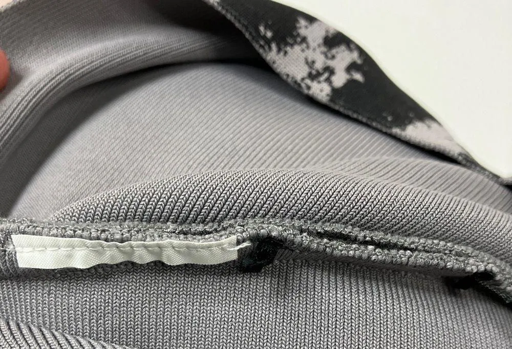 BCBGMaxAzria | Black & Gray Abstract One Shoulder Bandage Dress - Image 4