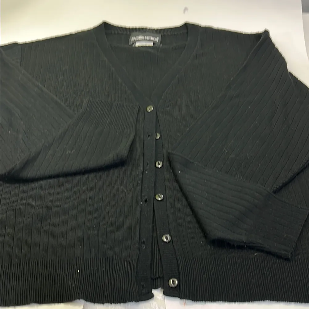 Sandro Black Ribbed Men's Sweater Size XL - Image 9