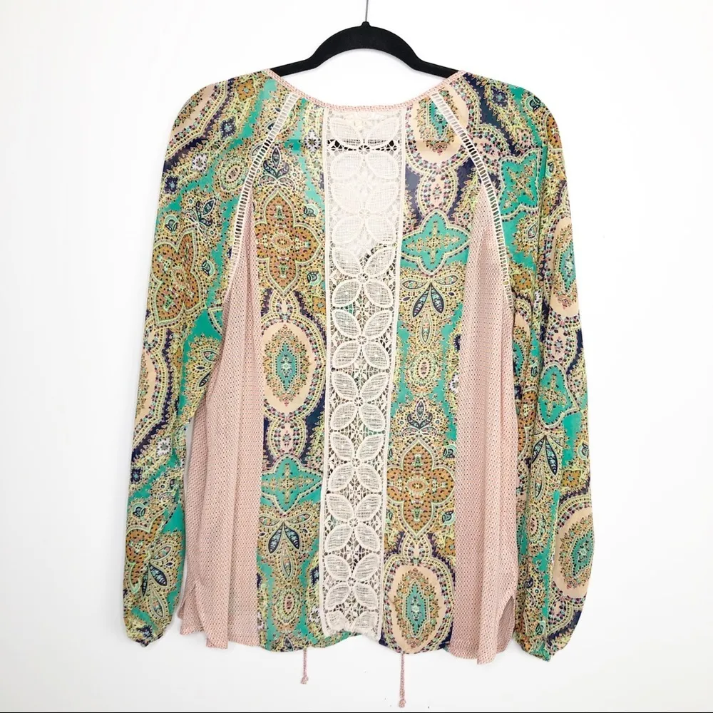 ANTHROPOLOGIE meadow rue Giada bohemian floral lace blouse - Image 3