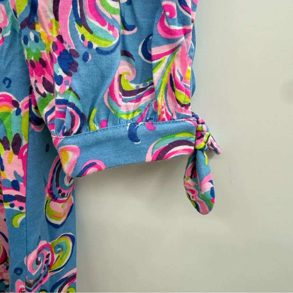 Lilly Pulitzer Cath Dress Women’s Sz Small Mermaid Grotto‎ 3/4 Tie Sleeve Casual - Image 11