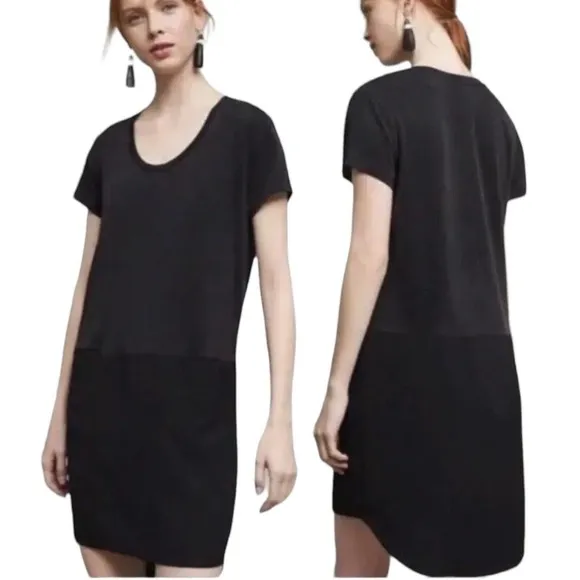 Dolan Left Coast Collection Loren Anthropologie Black Boxy Tunic Dress Medium - Image 2
