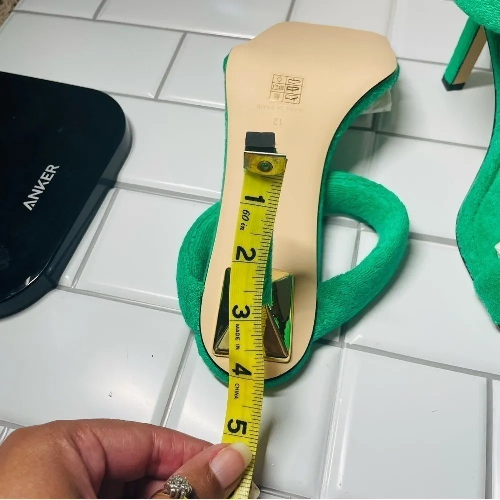 Good American Terry Slip-On High Heeled Sandals - Green TRENDY Y2K‎ - Image 6