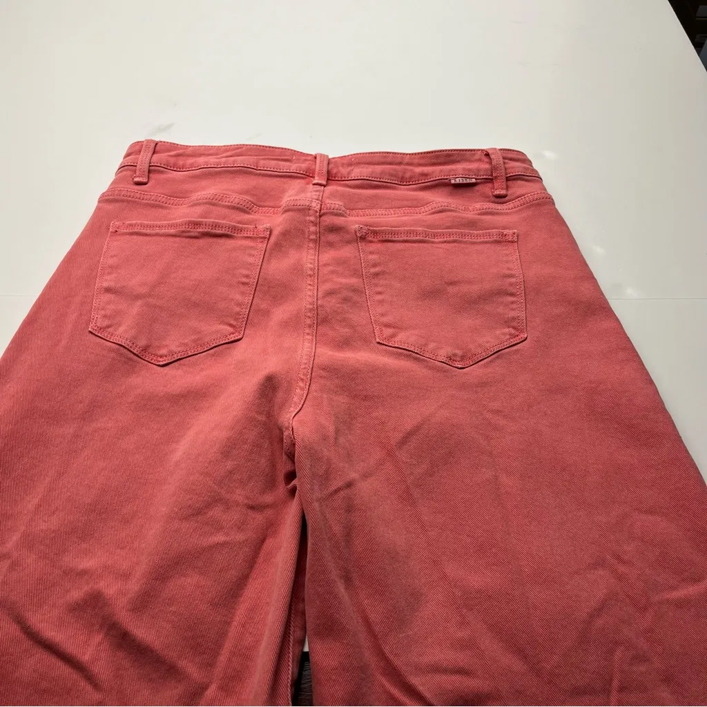 Risen Women's High Rise Tummy Control Cropped Wide Leg Jeans Size 15 / 32 Pink - Image 12