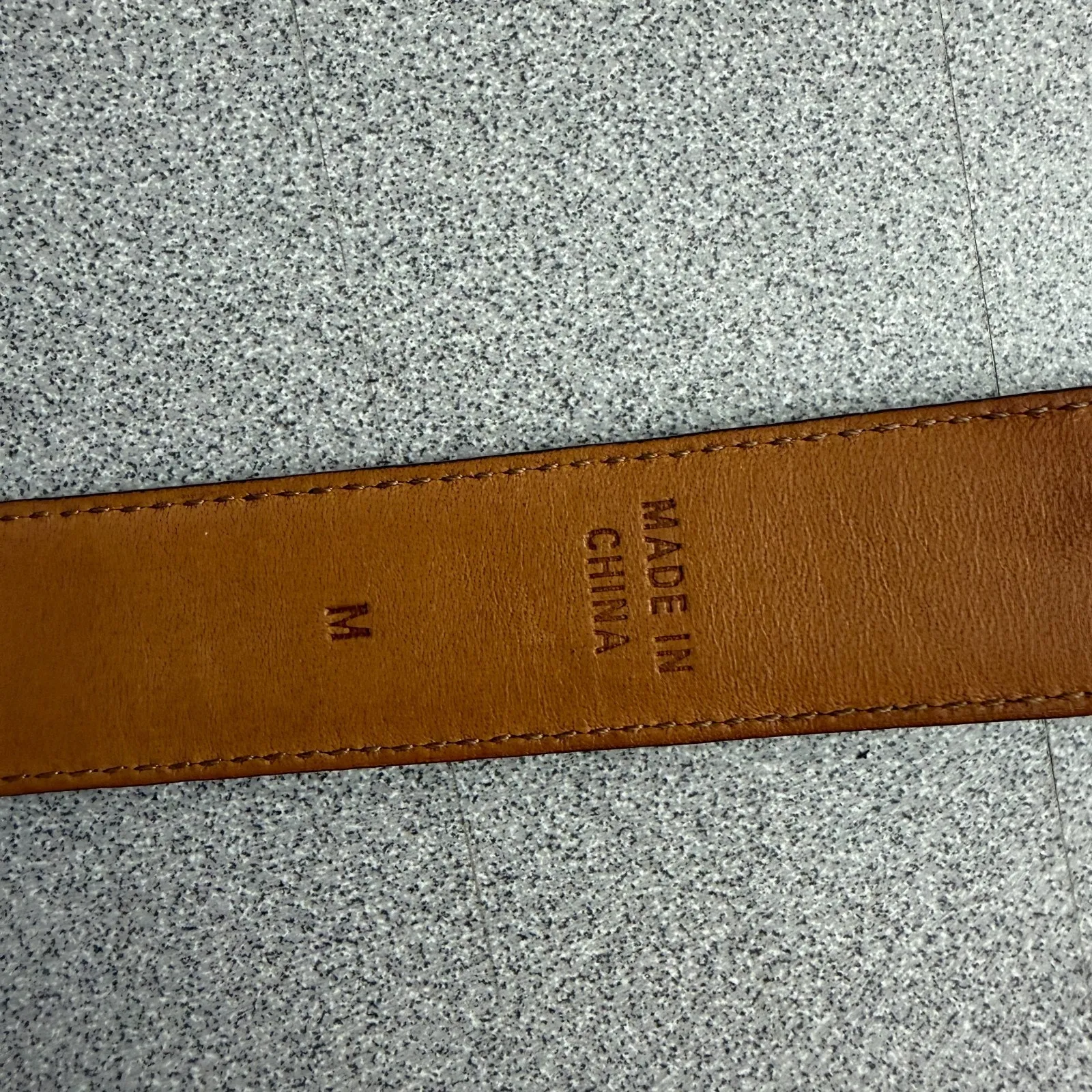 Ralph Lauren Collection Leather Belt Womens Medium Brown Gold Buckle Croc Emboss - Image 9