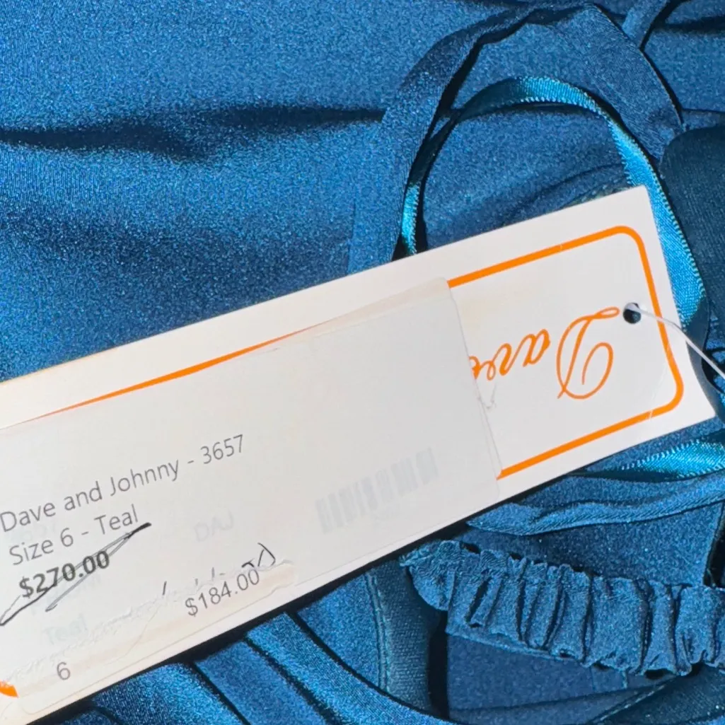 Dave & Johnny Skirt SET Ruffle Cropped Top & Pencil Skirt Teal Blue Women’s 5/6 - Image 4