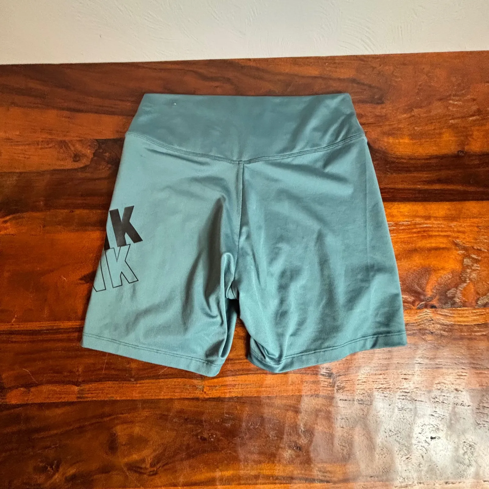 PINK ACTIVE Women's Teal Athletic Biker Shorts Logo Print Size L Green Size L - Image 5