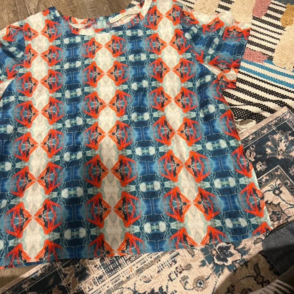 Marie Oliver watercolor top Large - Image 4