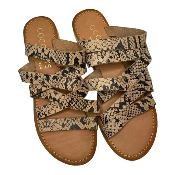 COCONUTS By Matisse Snakeskin Print Leather Strappy Sandals Size 8 - Image 1