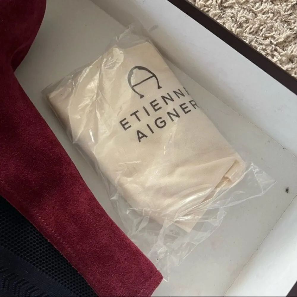 Etienne Aigner Pull-On Boots in Burgundy Suede, Size 11 NEW w/Dust Bag $328 - Image 8