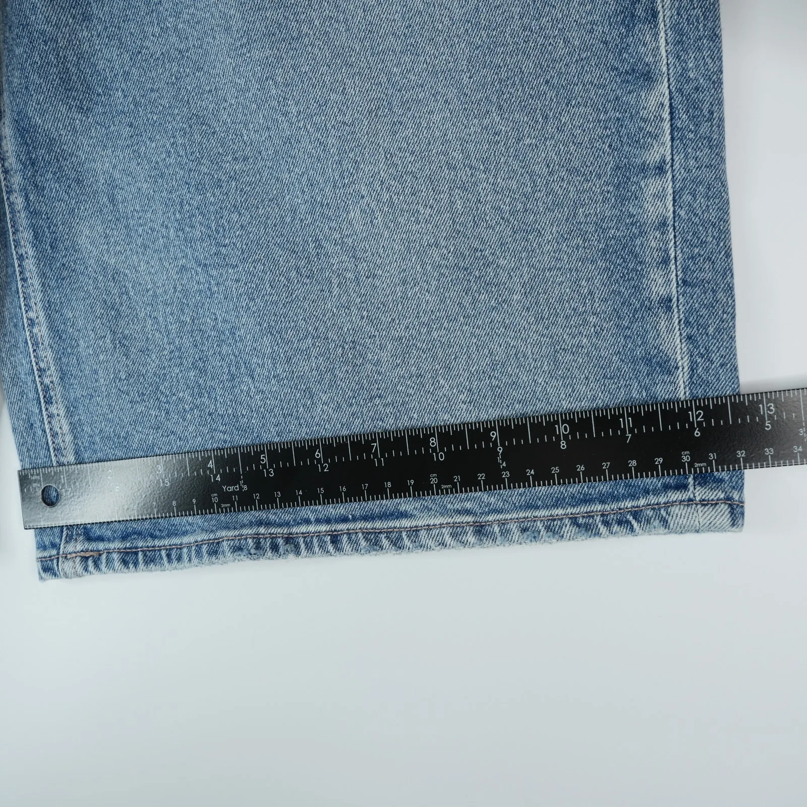 American Eagle Baggy Bermuda Shorts Jorts Womens 14 32W Blue High Rise Stretch - Image 12