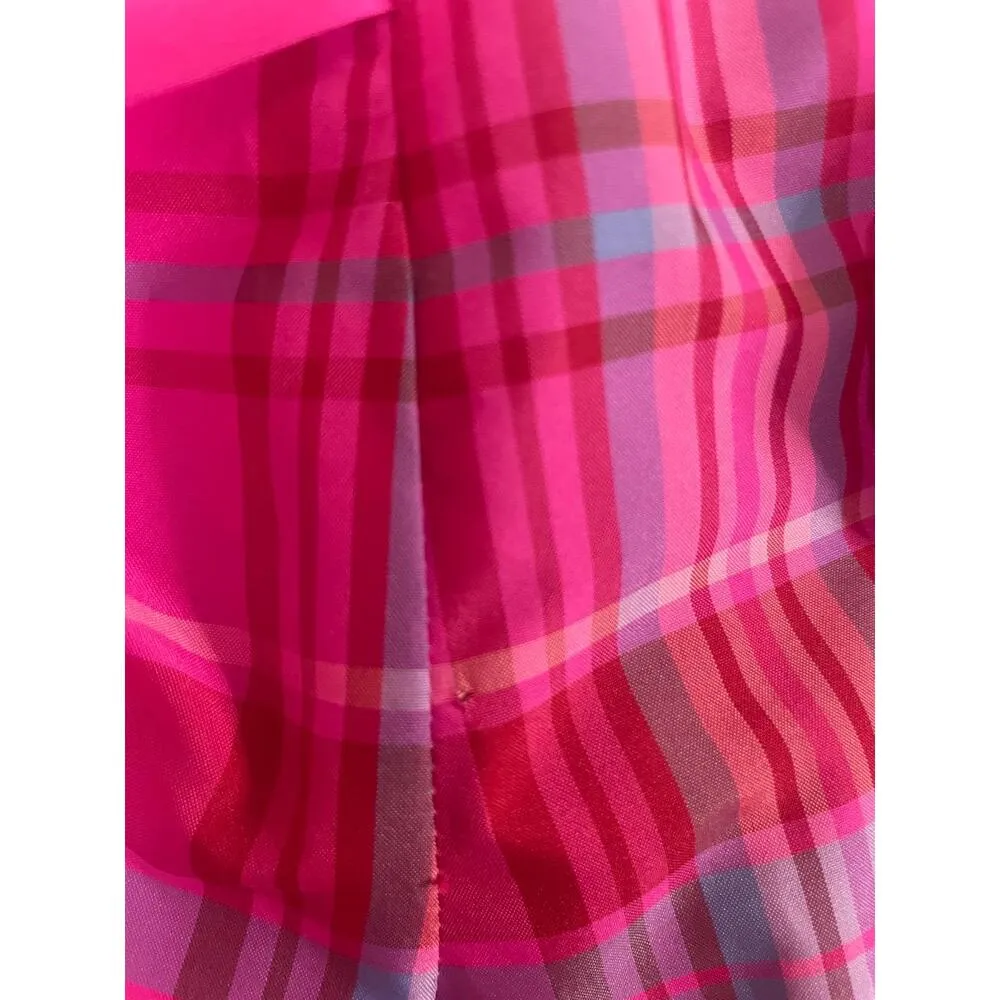 Vineyard Vines x Tuckernuck Pink Tartan Taffeta Tiered‎ Party Plaid Tiered Top S - Image 4