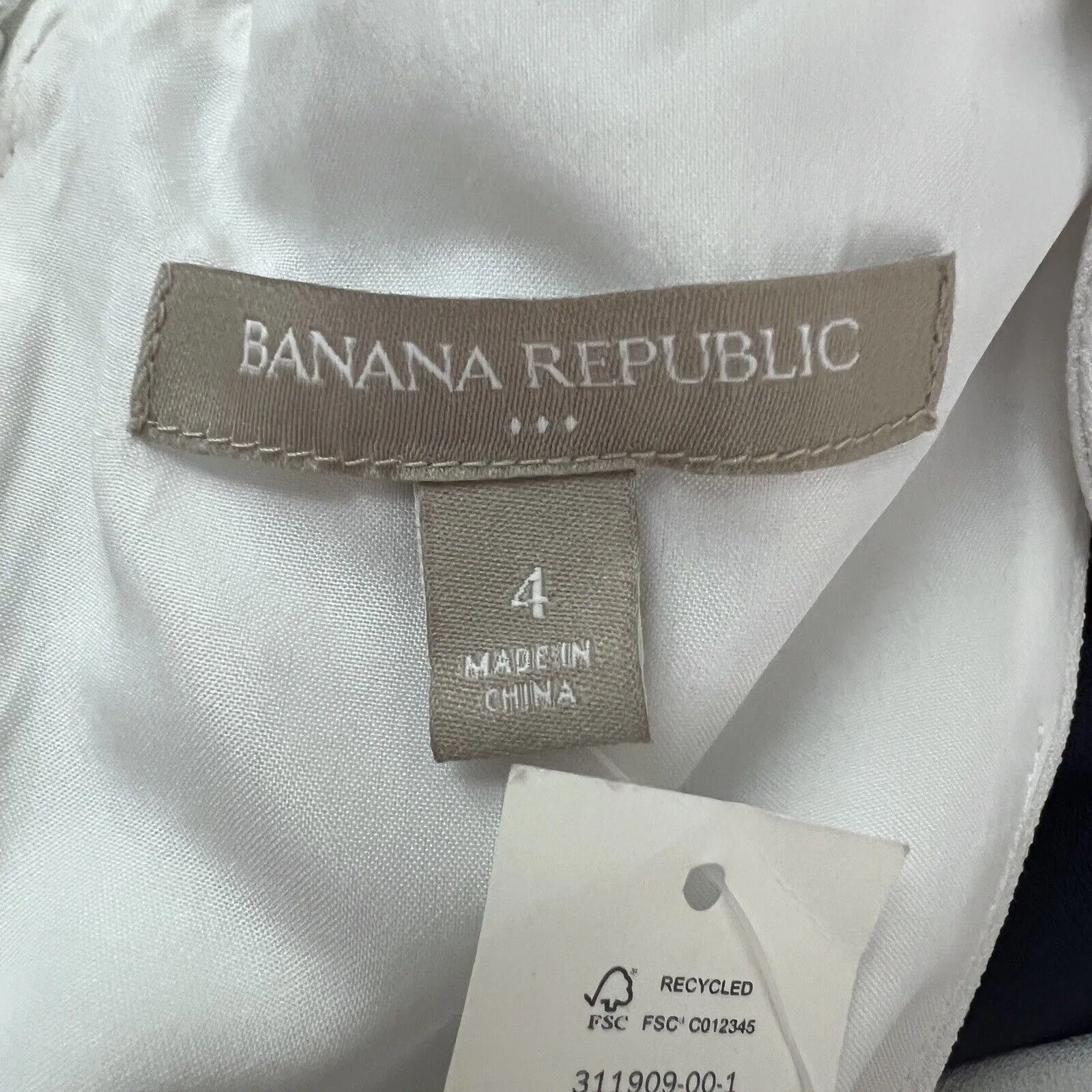 Banana Republic Dress Womens 4 Navy Blue White Sheath Dress Office Work‎ Career - Image 7