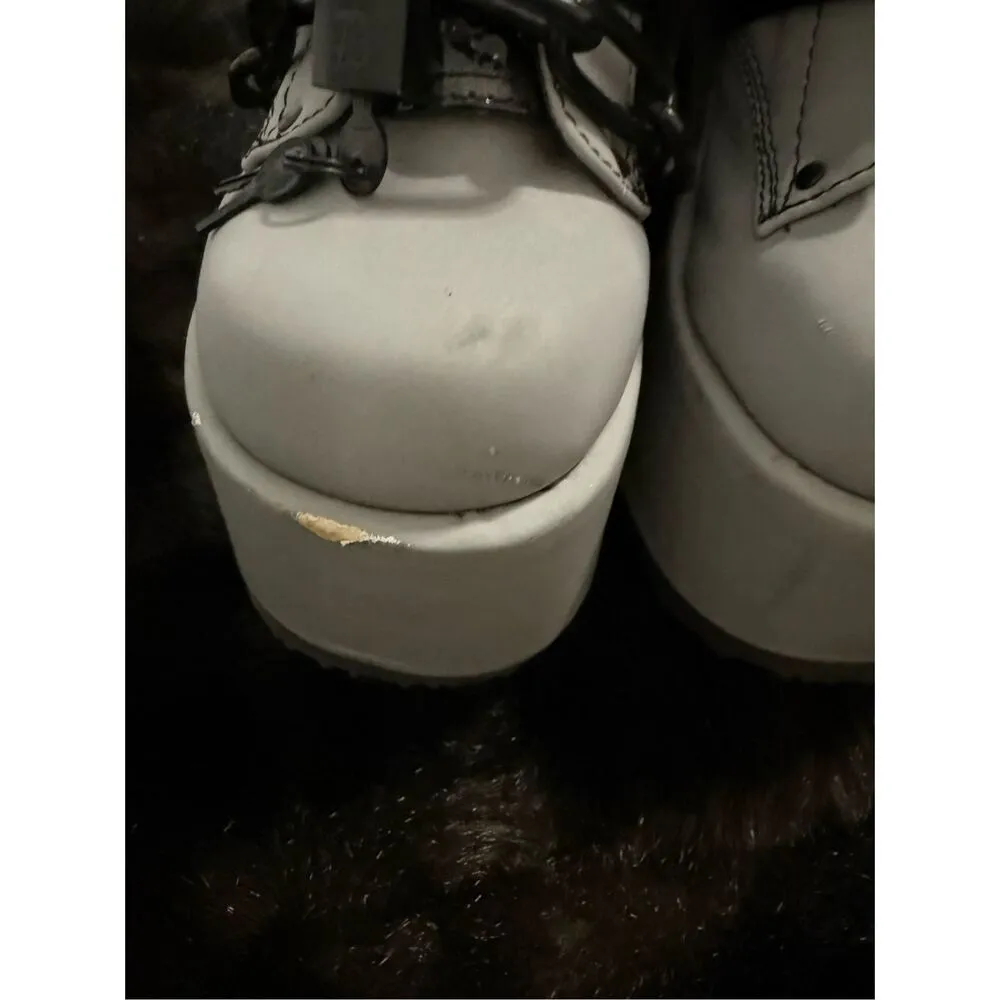 Pleaser Demonia 5" Chunky Heel Lace Up Ankle Boots Women Shoes Camel 8 - Image 3