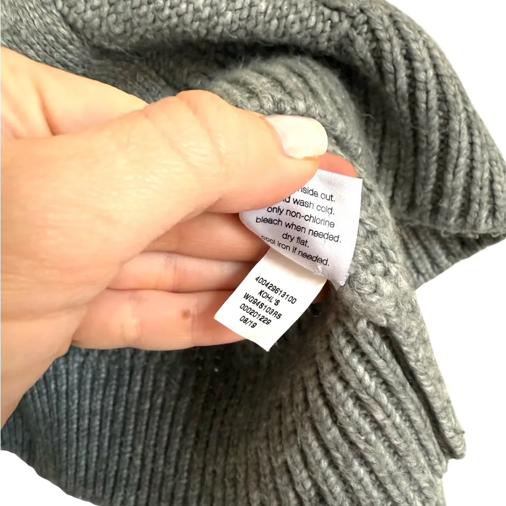 Elizabeth and James Gray Cable Knit Turtleneck Sweater Size Large - Image 6