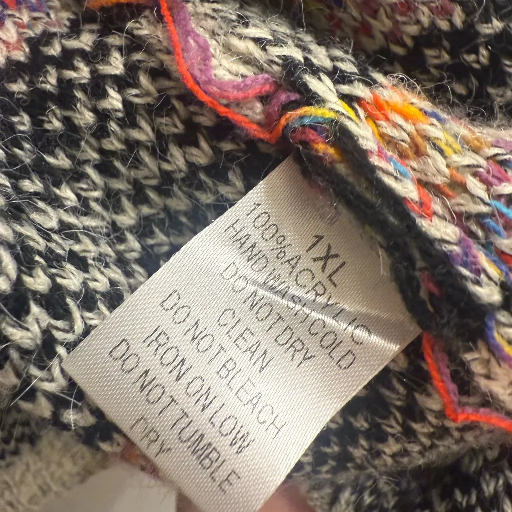 Chic Soul Fuzzy by the Fire Aztec Desert Fall Halloween Knit Cardigan - size 1X - Image 7