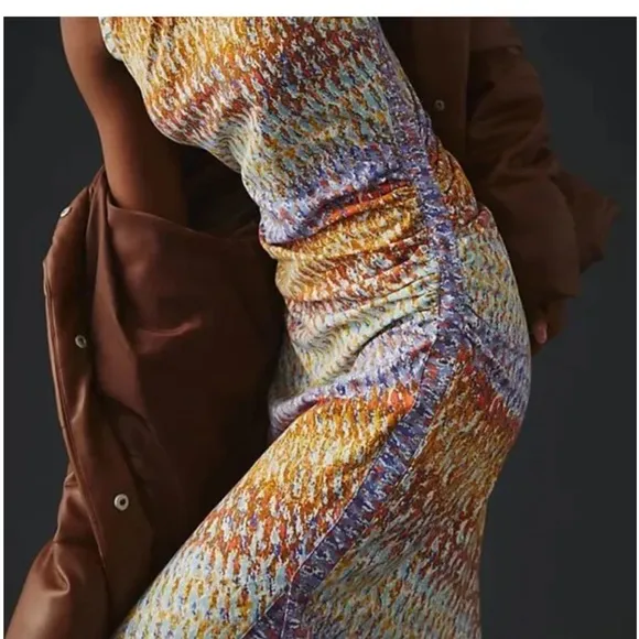 ANTHROPOLOGIE Daily Practice Purple Motiff Treasure Dress size small - Image 2