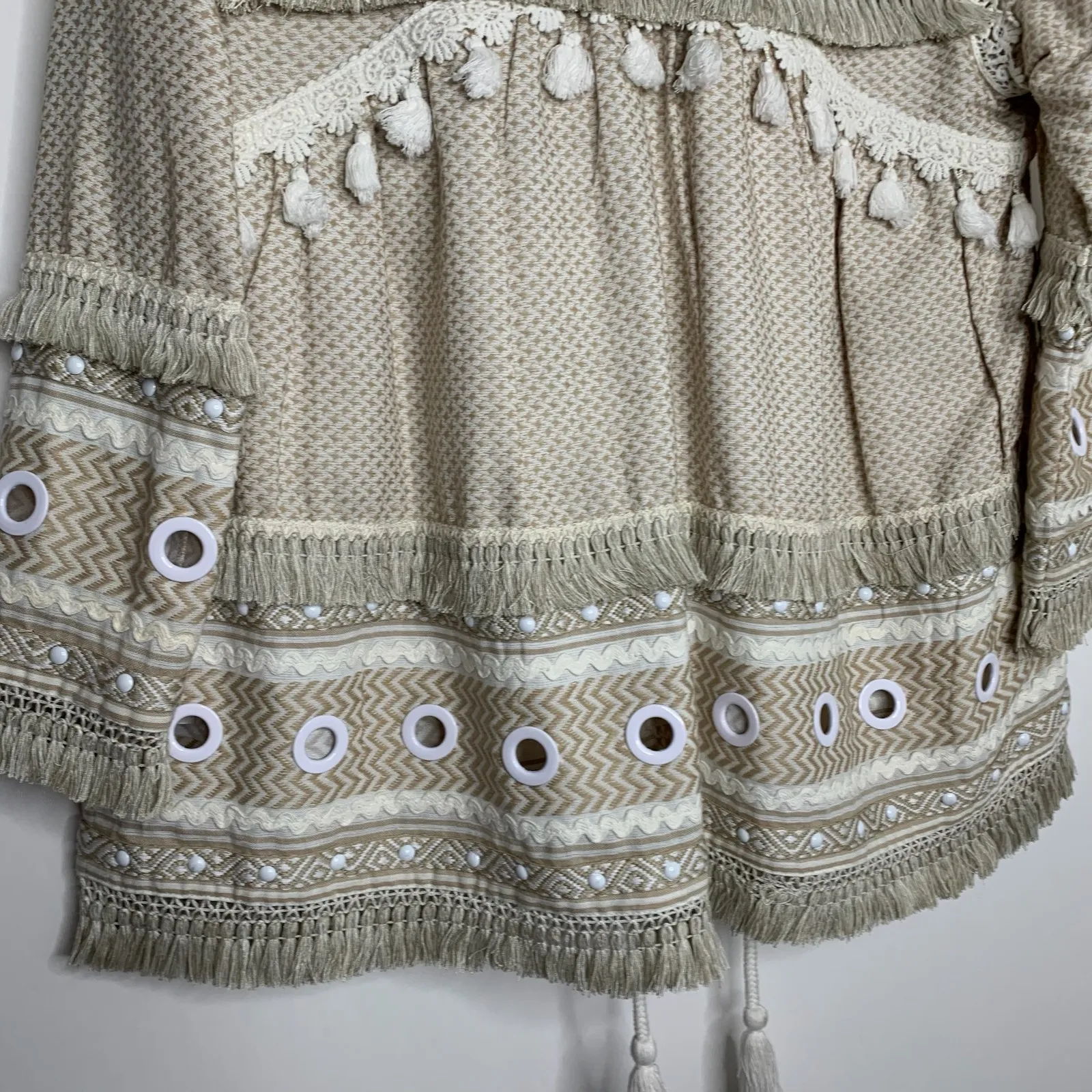 Dodo Bar Or Yehuda Tassel Embellished Jacket Tan Women’s Medium Brown - Image 16