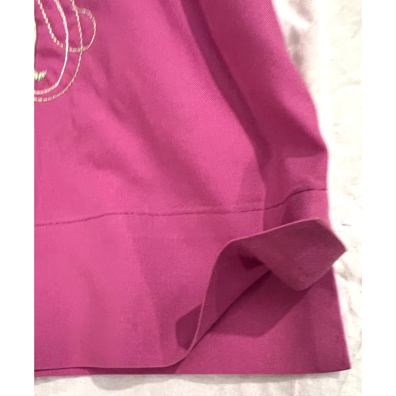 ORVIS Womens Short Sleeve Button Up Top Size S Dark Pink Embroidered Round Neck - Image 7