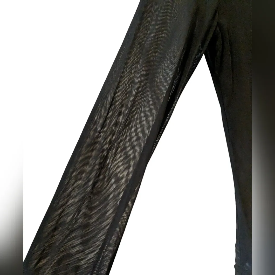 Uno Core Black Transparent Fabric Blouse and Stones. Size 2 - Image 4