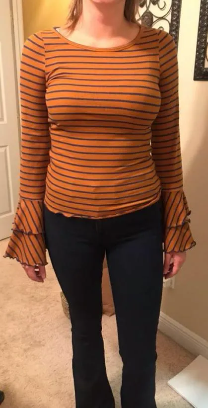Free People Orange With Navy Stripes - Image 2