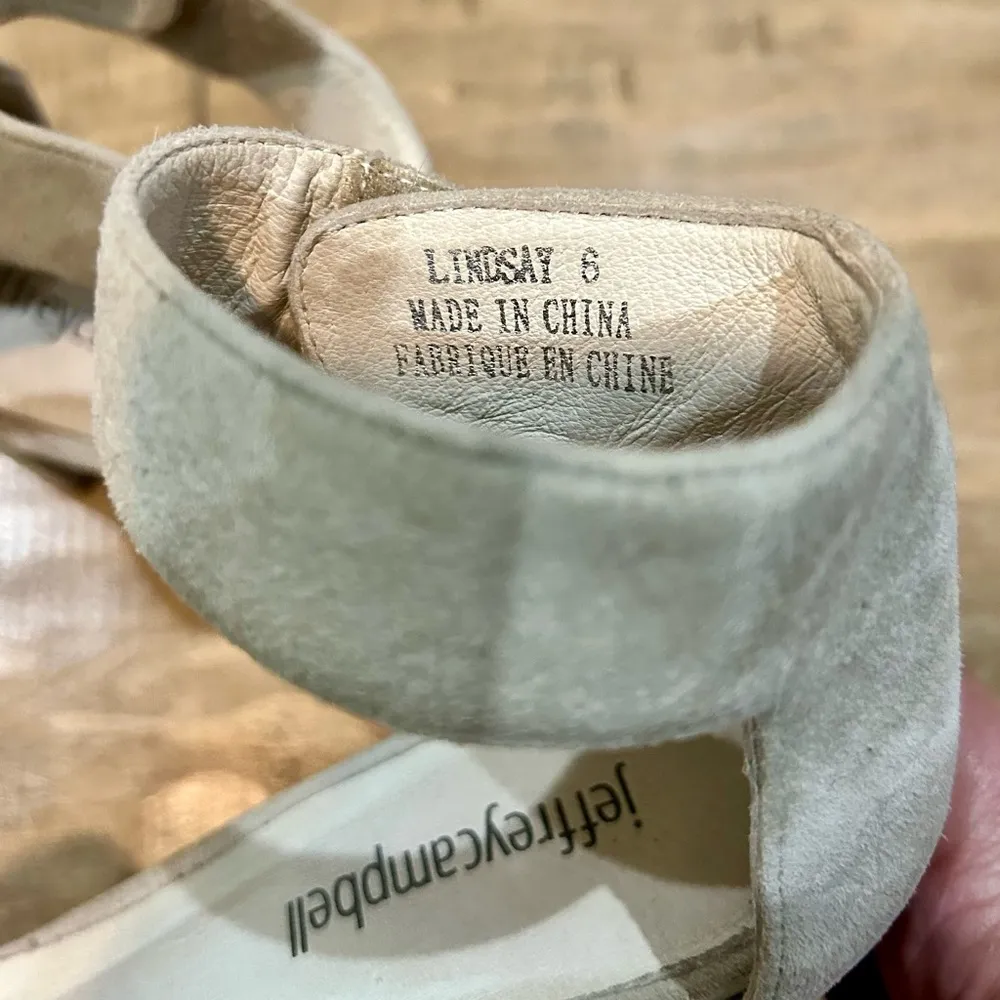Jeffrey Campbell Women’s Lindsay Suede Heel Sandals Tan Size 6 Used - Image 8