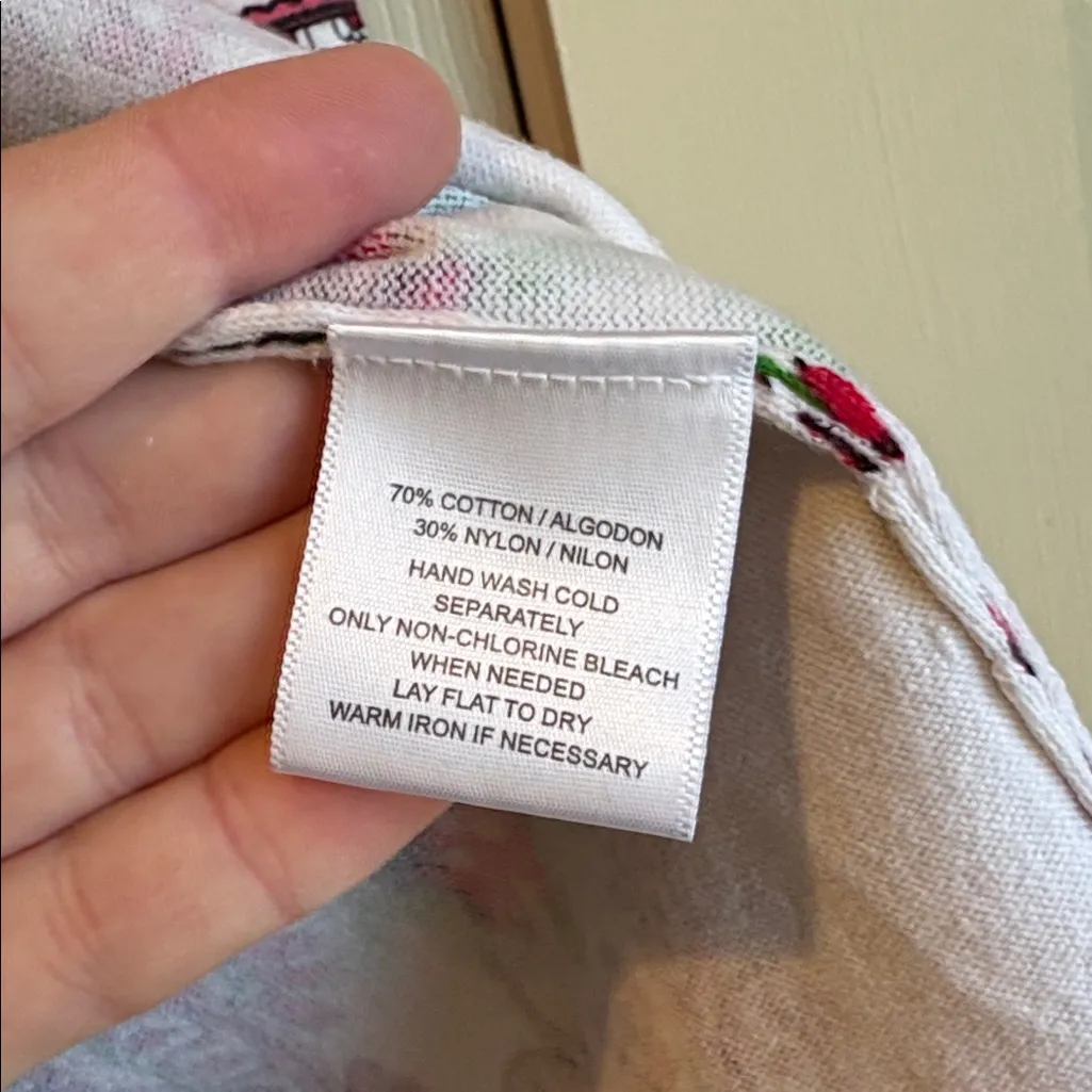 Sag Harbor | Pink White & Green Floral Button Up Cardigan 3/4 Length Sleeves XL - Image 4