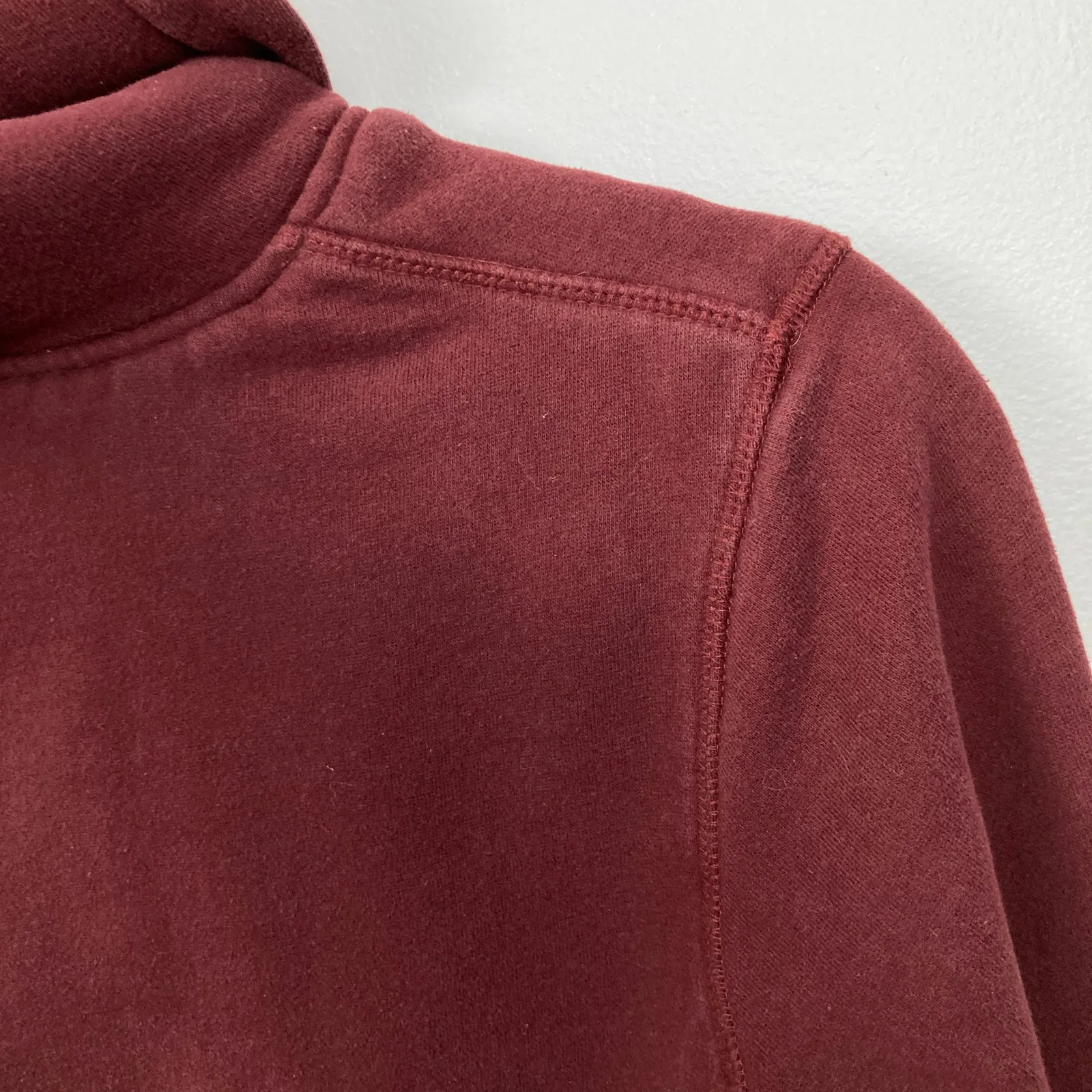 Y2K Cocoa Womens S Burgundy Fleece Lined Spellout Zip Front Hoodie Mallcore Red - Image 13