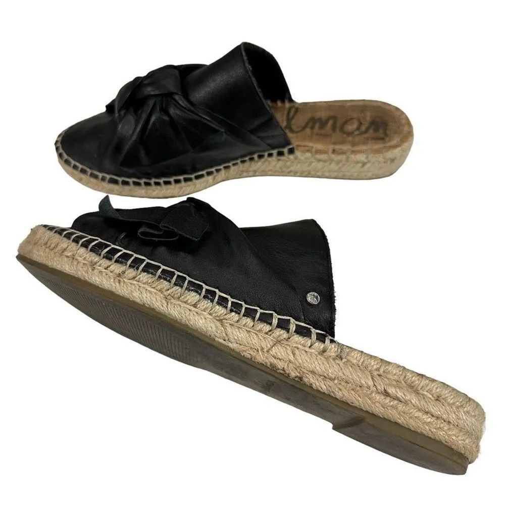 Sam Edelman Lynda Black Leather Espadrille Mules - Image 2