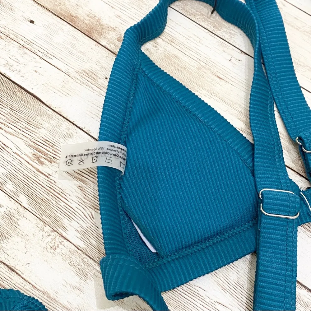 NWT Zaful Ribbed Front Closure 2-pc Bikini Set S - Image 7