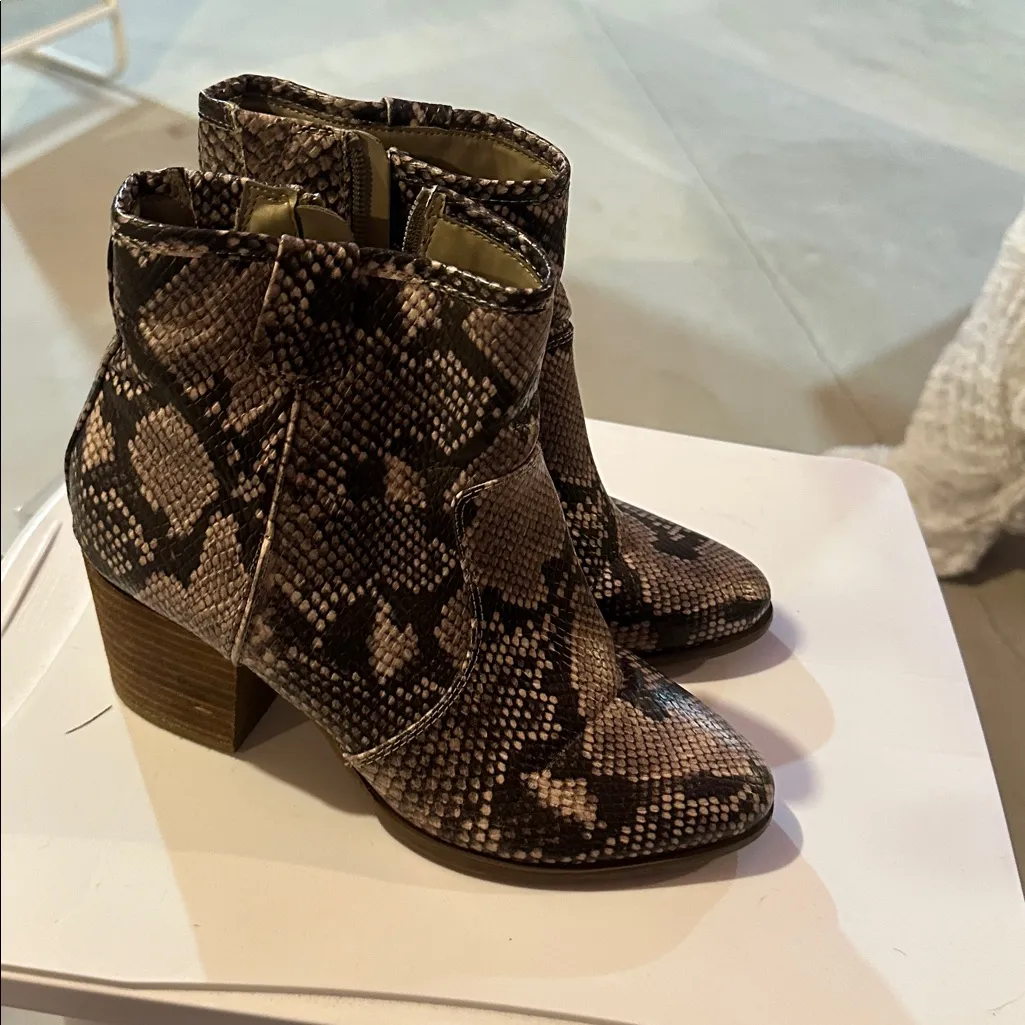 Snakeskin Ankle Boots Brown Size 7 - Image 4