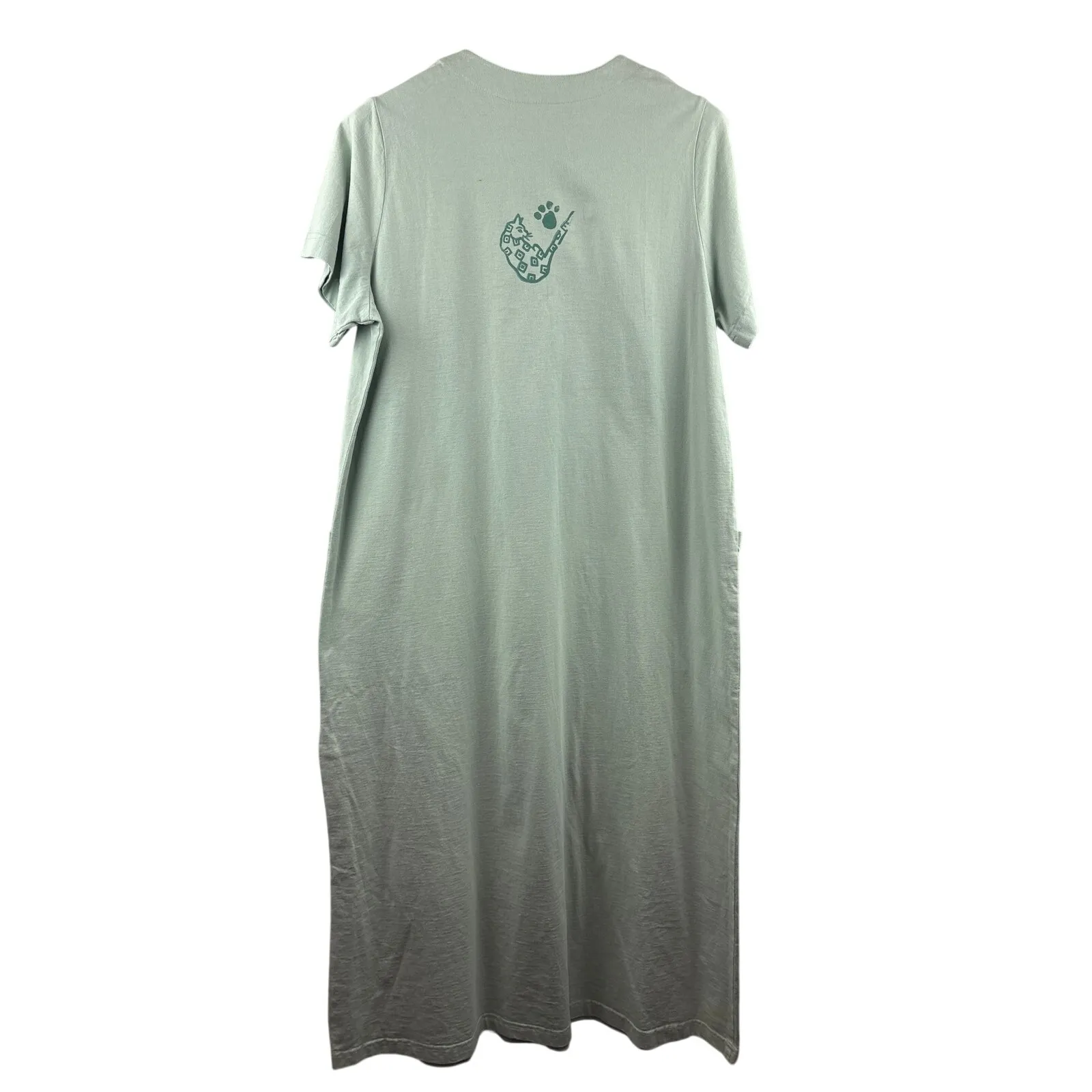 Women’s Viva City XL Sage Green MuuMuu w/ Cat Print - Image 4