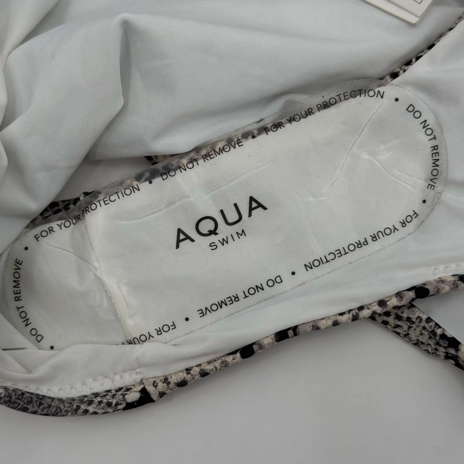 AQUA Bikini Bottoms Size Large Black Cream Swim Snake Print 100% Exclusive NWT - Image 11