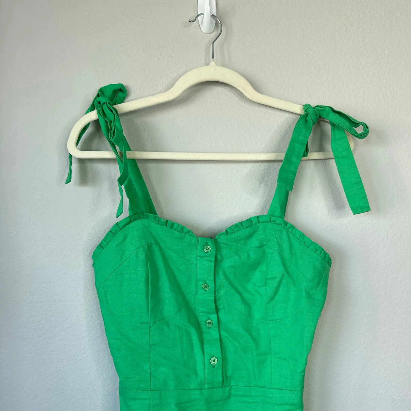 The Shirt by Rochelle Behrens The Sienna Dress Kelly Green Size XS Mini - Image 5