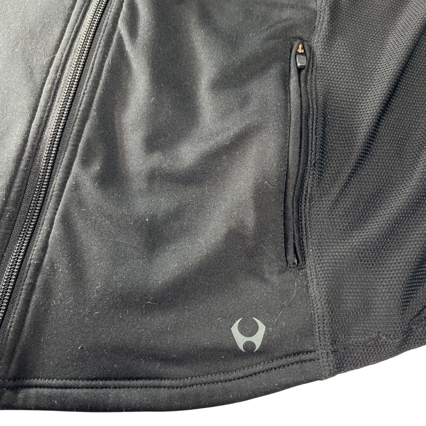 Hylete  Performance Training Jacket Womens Medium Black Hooded EUC - Image 3