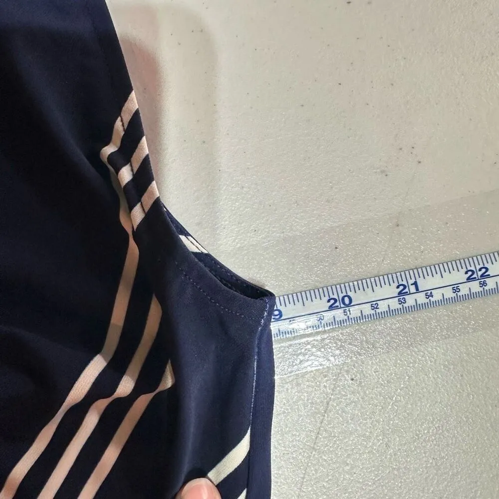 NWOT Lauren Ralph Lauren Women’s Faux Wrap Jumpsuit Rope Belt Navy‎ Stripe Large - Image 11